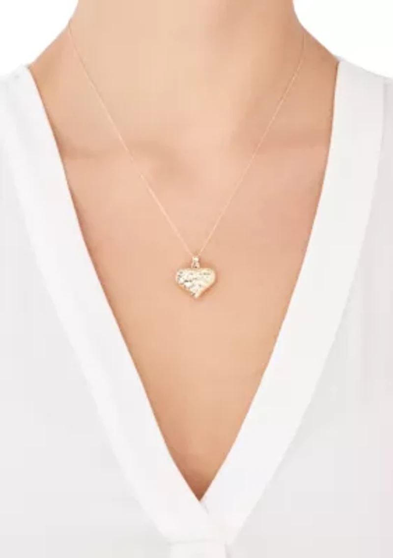 Heart Pendant Necklace in 10k Yellow Gold 