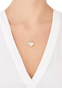 Heart Pendant Necklace in 10k Yellow Gold 