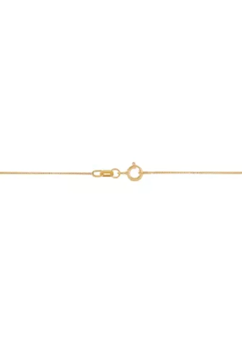 Sitting Cat Pendant Necklace with 18" Box Chain in 10K Yellow Gold