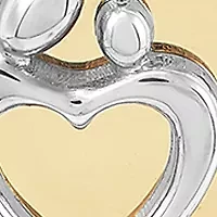 Mother and Child on Heart Pendant with 18" Box Chain in 10K Two-Tone Gold