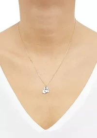Mother and Child on Heart Pendant with 18" Box Chain in 10K Two-Tone Gold