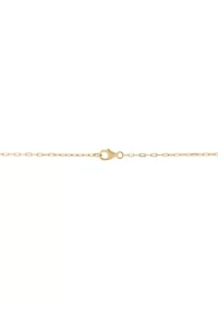 Heart Disk Pendant with 18" Mirror Chain Necklace in 10K Yellow Gold