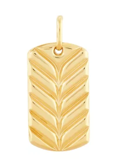 Chevron Dog Tag Pendant in 10K Yellow Gold