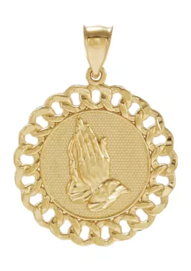 Praying Hands Pendant in 10K Yellow Gold