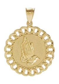 Praying Hands Pendant in 10K Yellow Gold