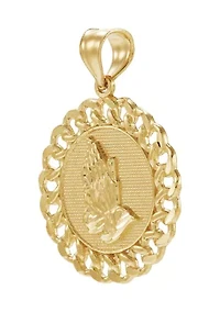 Praying Hands Pendant in 10K Yellow Gold