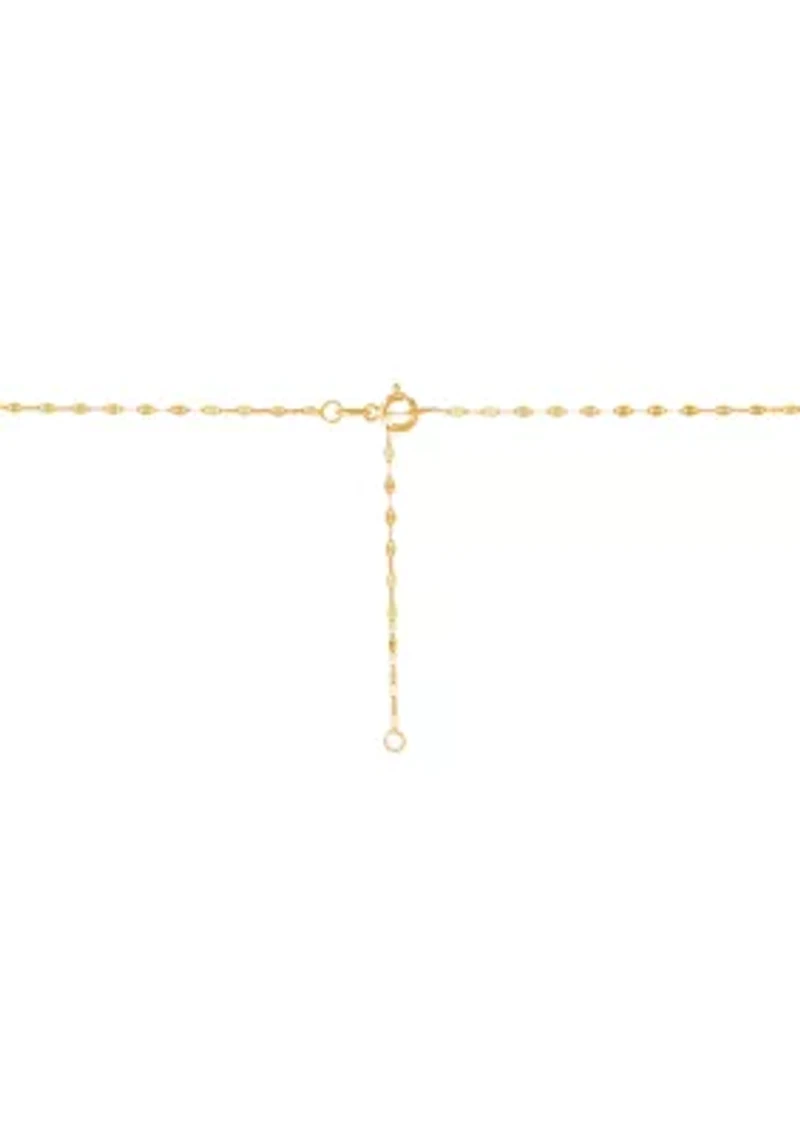 Mesh Butterfly Drop Pendant with 18" Mirror Chain in 10K Yellow Gold