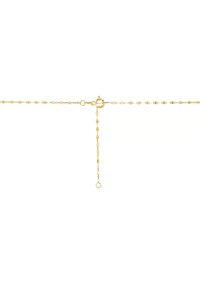 Mesh Butterfly Drop Pendant with 18" Mirror Chain in 10K Yellow Gold