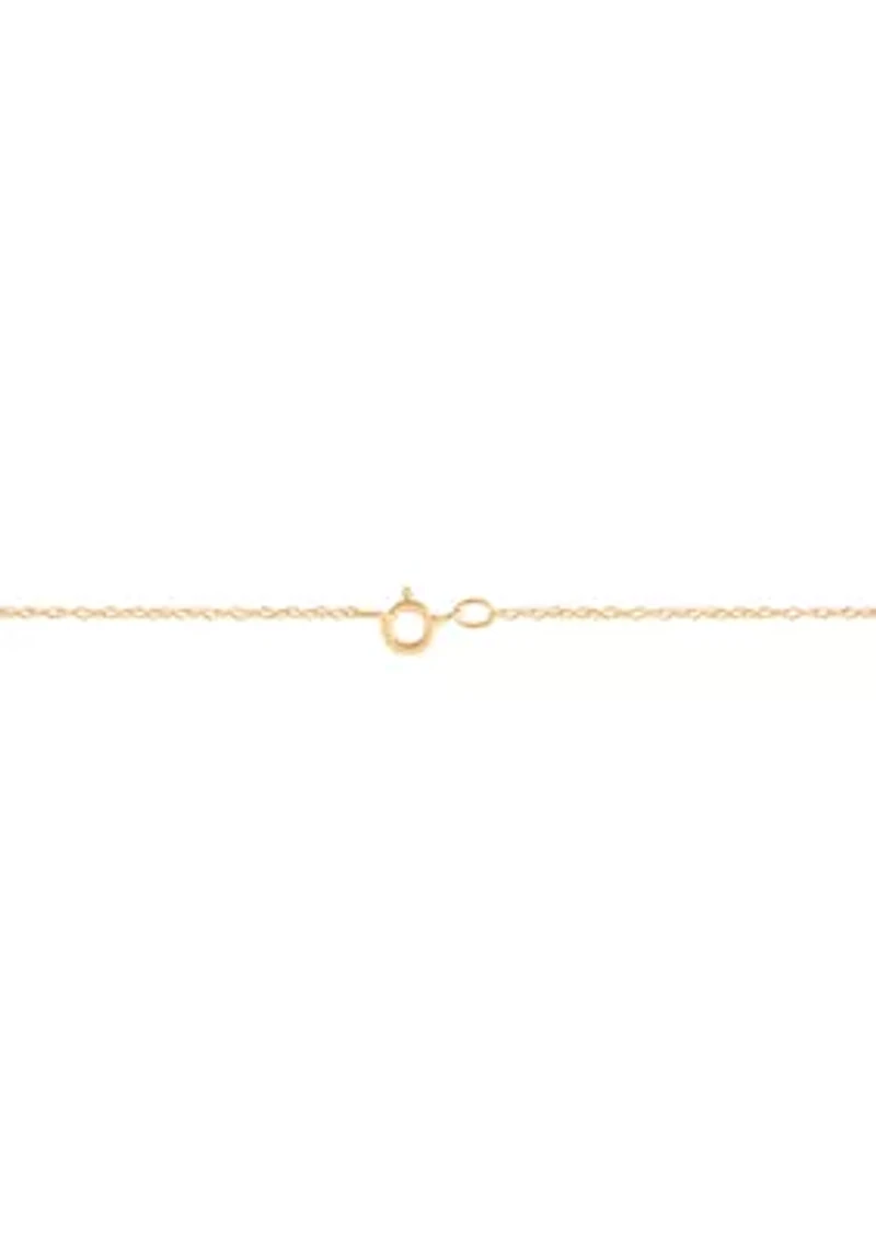 Rose Peandant with 18" Rope Chain in 10K Yellow and White Gold