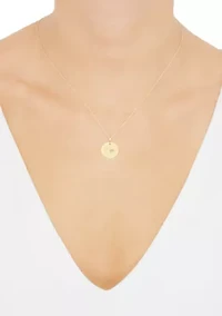 Cut Out Heart Disk Pendant with 18" Rope Chain in 10K Two Tone Gold