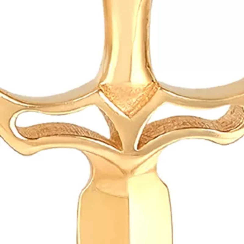 Sword Pendant with 18" Rolo Chain in 10K Yellow Gold