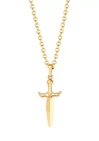 Sword Pendant with 18" Rolo Chain in 10K Yellow Gold