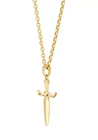Sword Pendant with 18" Rolo Chain in 10K Yellow Gold