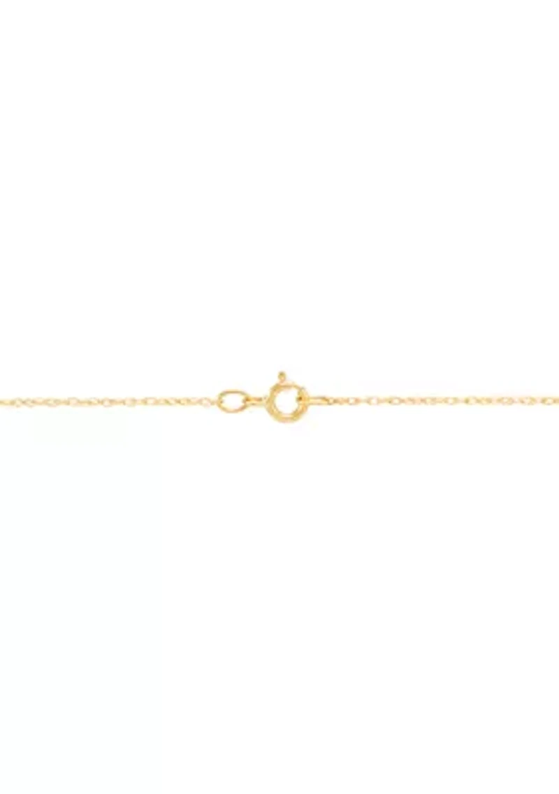 Butterfly Pendant Necklace with 18" Rope Chain in 10K Yellow Gold