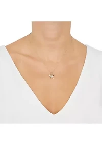 Butterfly Pendant Necklace with 18" Rope Chain in 10K Yellow Gold