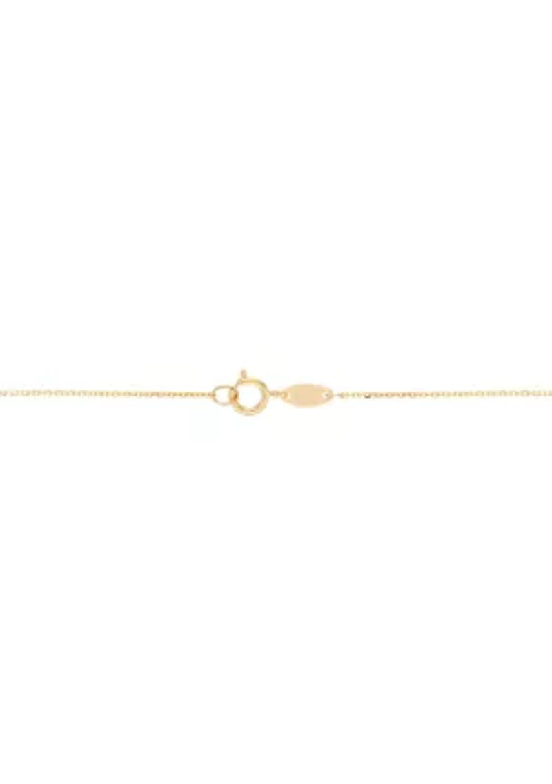 Clover Key Pendant with 18" Cable Chain in 10K Yellow Gold