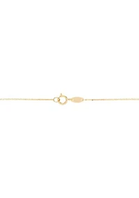 Clover Key Pendant with 18" Cable Chain in 10K Yellow Gold