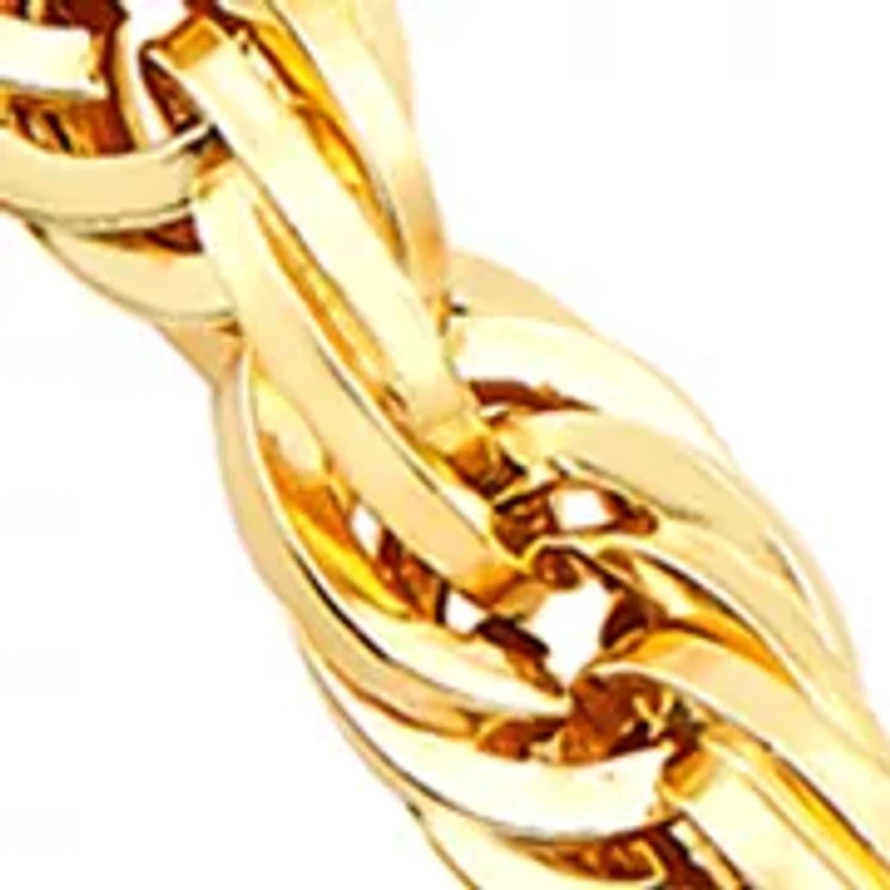 Square Hollow Cashmere Rope Chain in 10K Yellow Gold