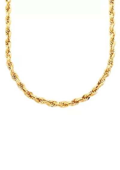 Square Hollow Cashmere Rope Chain in 10K Yellow Gold