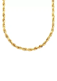 Square Hollow Cashmere Rope Chain in 10K Yellow Gold
