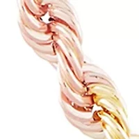 Hollow Rope Chain Necklace in 10K Yellow and White and Rose Gold
