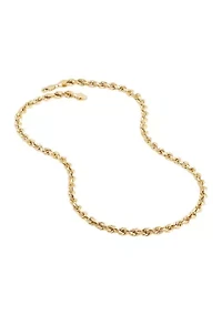 Hollow Octagonal Rope Chain in 10K Yellow Gold
