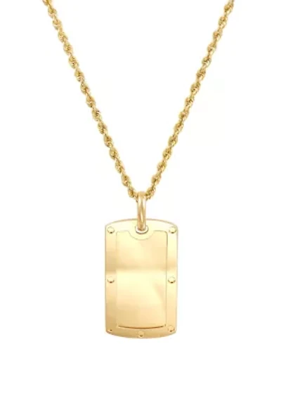 Dogtag Chain Necklace in 10k Yellow Gold