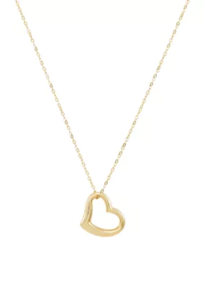 Small Heart Necklace in 10K Yellow Gold