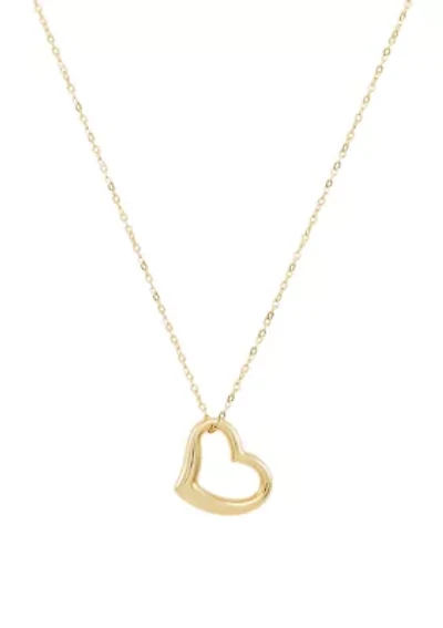 Small Heart Necklace in 10K Yellow Gold