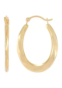 Pearl and White Topaz Hoop and Stud Earring Set in 10K Yellow Gold