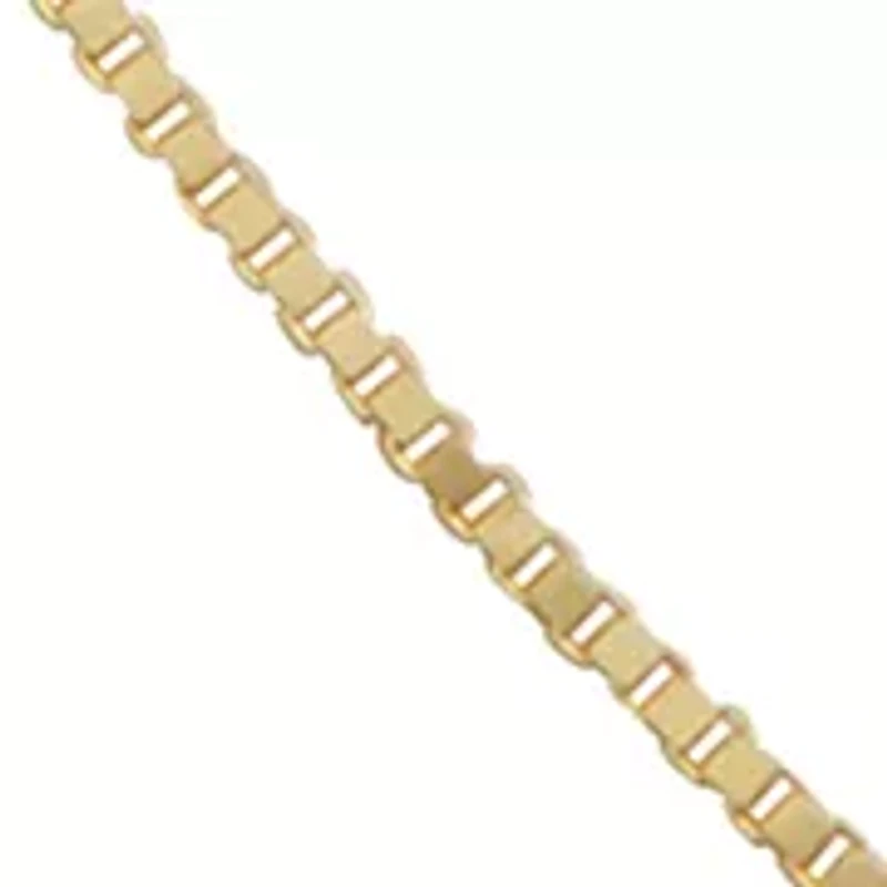 Solid Box Chain Necklace in 10K Yellow Gold