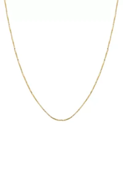 Solid Box Chain Necklace in 10K Yellow Gold