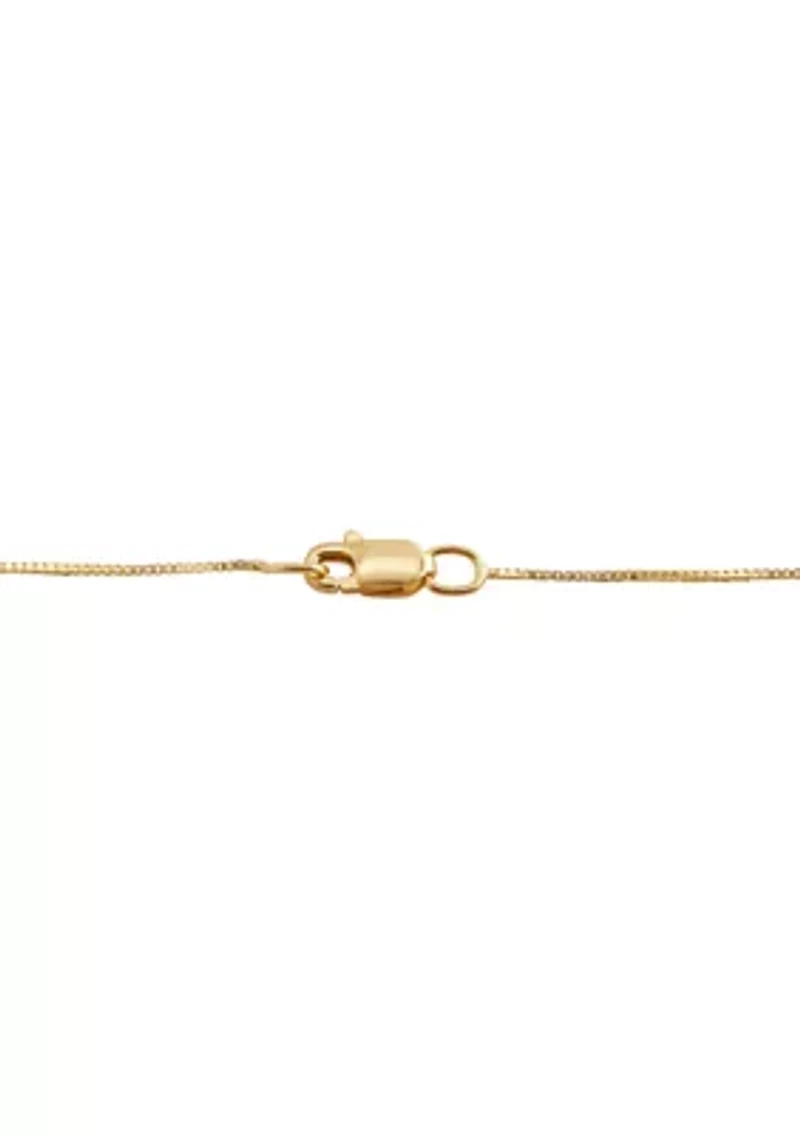 Solid Box Chain Necklace in 10K Yellow Gold