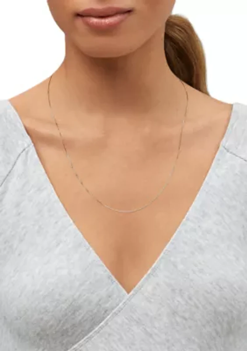 Solid Box Chain Necklace in 10K Yellow Gold