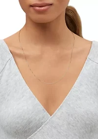 Solid Box Chain Necklace in 10K Yellow Gold