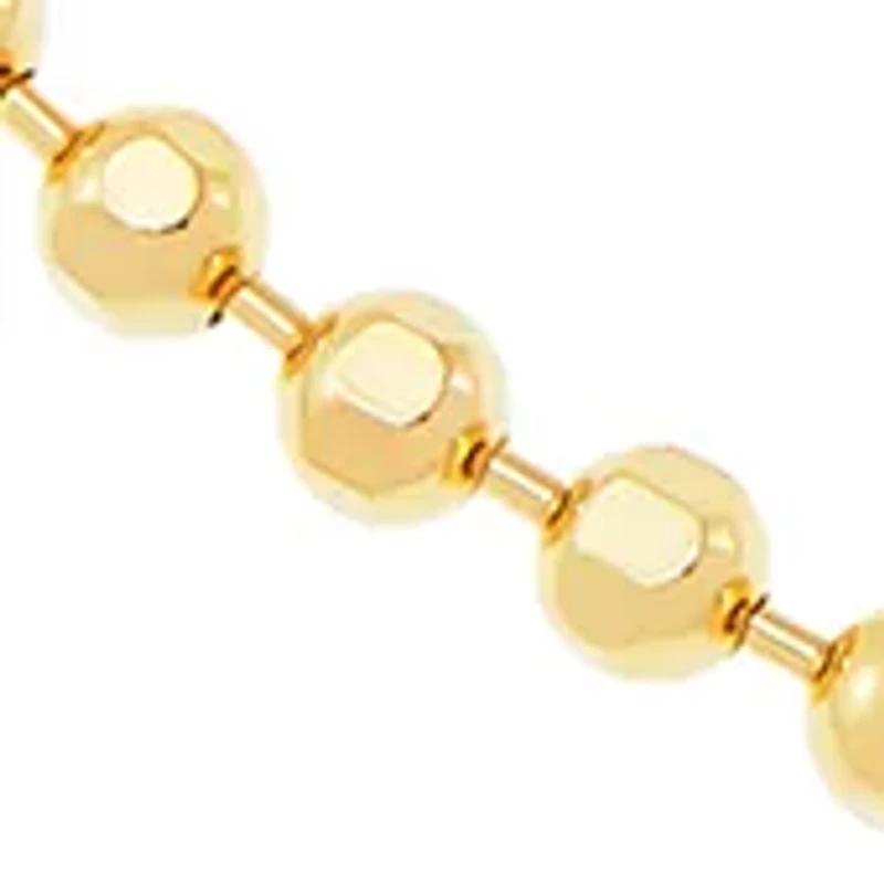 2.5 Millimeter Solid Bead Chain Bracelet in Gold Over Sterling Silver
