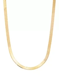 4.5 Millimeter Solid Herringbone Chain Necklace in Gold Over Sterling Silver