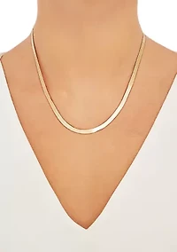 4.5 Millimeter Solid Herringbone Chain Necklace in Gold Over Sterling Silver