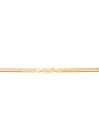 4.5 Millimeter Solid Herringbone Chain Necklace in Gold Over Sterling Silver