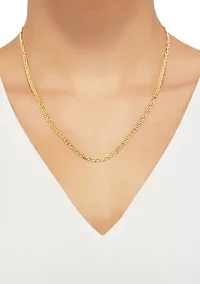 2.5 Millimeter Solid Mariner Chain Necklace in Gold Over Sterling Silver