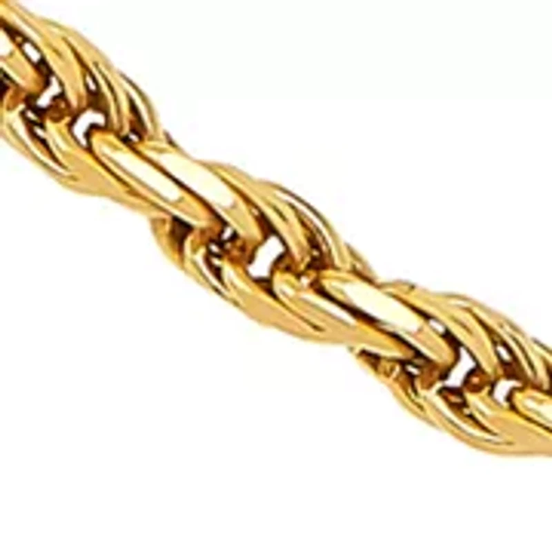 Millimeter Solid Rope Chain Bracelet in Gold Over Sterling Silver