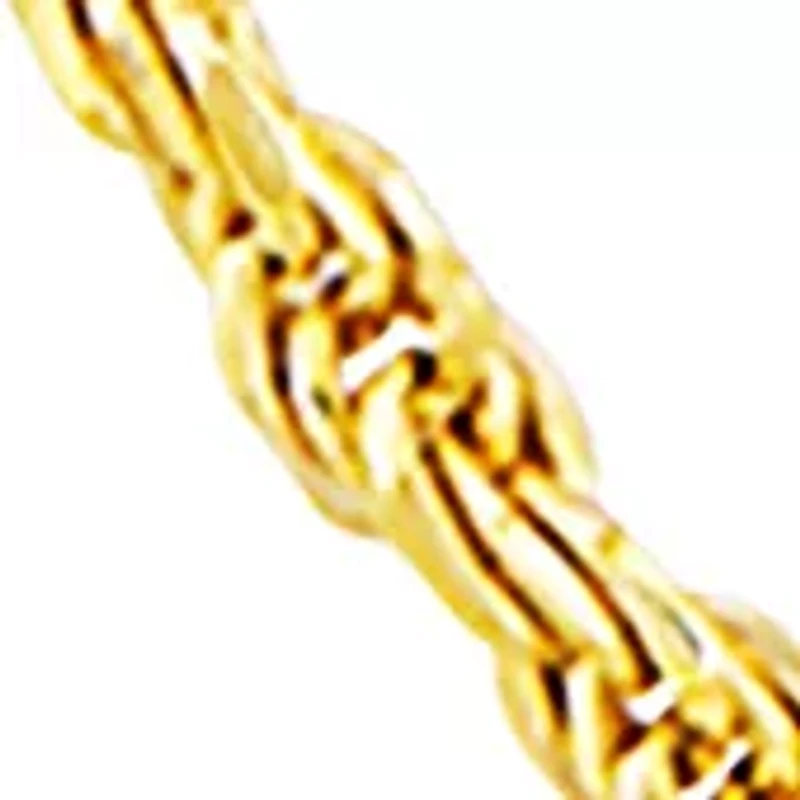 2.2 Millimeter Solid Rope Chain Necklace in Gold Over Sterling Silver