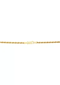 2.7 Millimeter Solid Rope Chain Necklace in Gold Over Sterling Silver