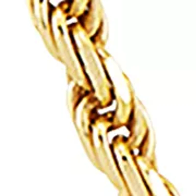 Millimeter Solid Rope Chain Necklace in Gold Over Sterling Silver