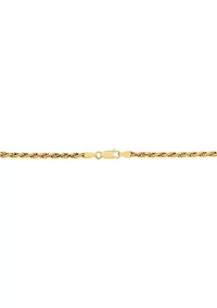 Millimeter Solid Rope Chain Necklace in Gold Over Sterling Silver