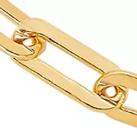 3.9 Millimeter Solid Paperclip Chain Bracelet in Gold Over Sterling Silver