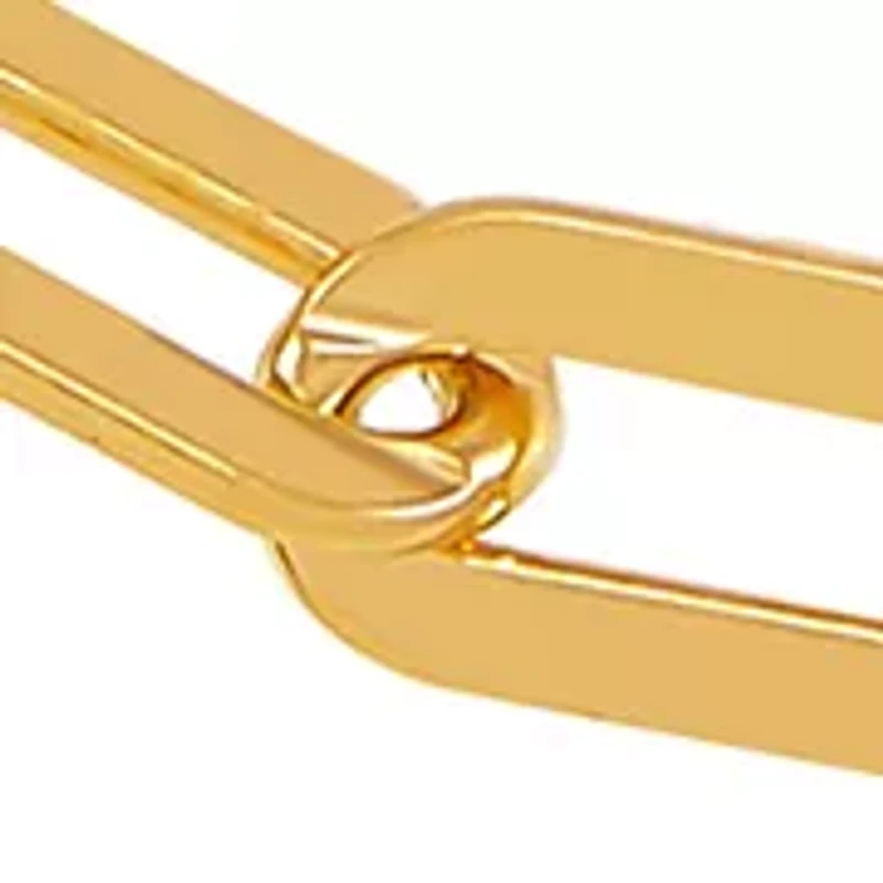 3.9 Millimeter Solid Paperclip Chain Bracelet in Gold over Sterling Silver