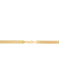 Herringbone Chain Necklace in Gold over Sterling Silver