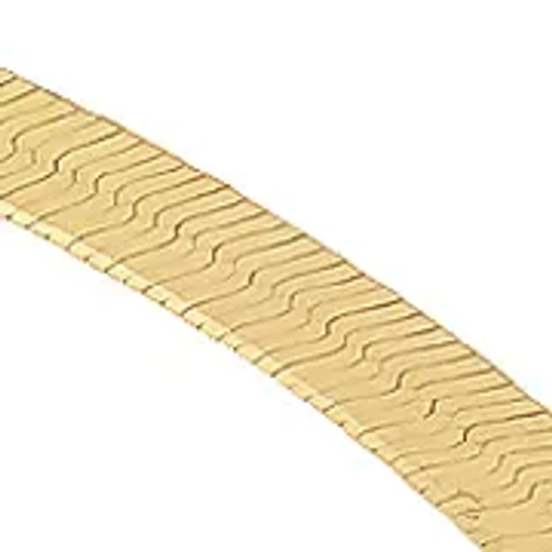 Chevron Herringbone Chain Necklace in Gold over Sterling Silver