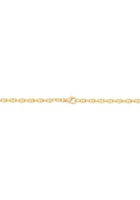 Tranciato 3.3 Millimeter Mariner Chain Necklace in Gold Over Sterling Silver